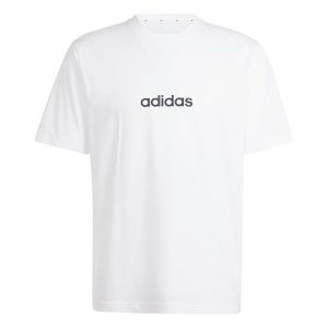 adidas Hombre Essentials Linear Single Jersey Shirt, White/Black, XS