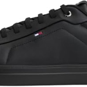 Tommy Hilfiger Icon Court Light ESS Fm0fm05678 – Tenis Bajos para Hombre, Black, 42 EU