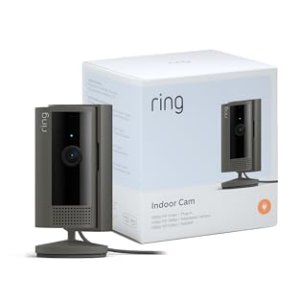 Ring Cámara interior (Indoor Camera 2.ª gen.) | Cámara de vigilancia wifi con enchufe para mascotas | Vídeo 1080p HD, comunicación bidireccional, cubierta de privacidad | 30 días gratis de Ring Home