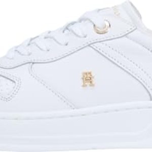 Tommy Hilfiger Cupsole Sneaker Mujer Sporty Corp de Piel, Blanco (White), 38