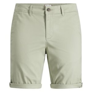 JACK & JONES Pantalones Cortos Chinos Ajustados para Hombre Cintura MediaCorte Regular, Color:Verde, Talla:L