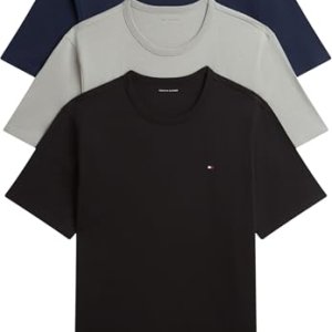 Tommy Hilfiger Camiseta S/S para Hombre, Oro (Azul Marino/Negro/Plata Antigua), XL