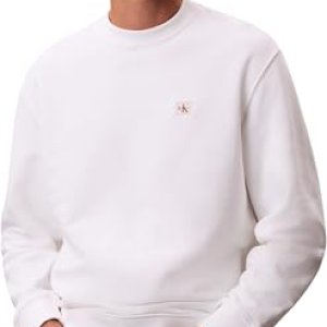 Calvin Klein Hombre 400Gsm Trry Bdg Crwn Lv04Rc273G Sudaderas, White (Bright White), L