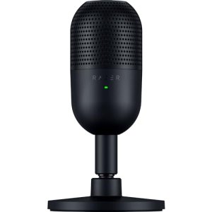 Razer Seiren V3 Mini – Micrófono USB ultracompacto – micrófono de condensador de 14mm (patrón de captación supercardioide, sensor Tap-to-Mute con indicador LED, amortiguador incorporado) Negro