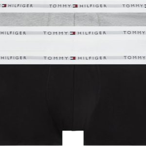 Tommy Hilfiger UM0UM03752 – Traje de baño 3P de Talle bajo para Hombre, Color Rojo (Negro/Blanco/Gris Claro HTHR), Talla S