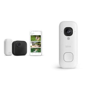 Cámara exterior 4 Blink con Videotimbre cableado 2K+ Blink, módulo de sincronización básico incluido