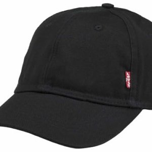 Levi’s Classic Twill Red Tab Baseball Cap, Gorra de Béisbol Hombre, Negro (Regular Black), 58 cm