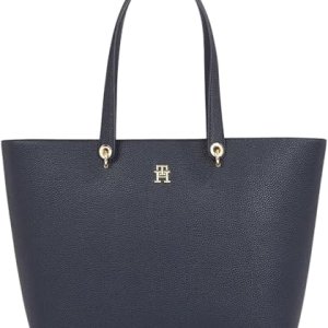 Tommy Hilfiger Bolso Tote Mujer Emblem grande, Azul (Space Blue), Talla Única