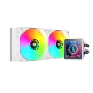 Mars Gaming ML-VISIONPRO240, Refrigeración Líquida AIO, TDP 500W, 2x Ventiladores ARGB 120mm FDB con Núcleo de Cobre y Aluminio, Pantalla LCD IPS 4” Extraíble y Magnética, Opti-Chamber 3rd Gen, Blanco