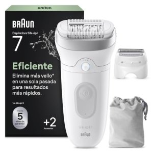 Braun Silk·épil 7 Depiladora Eléctrica Mujer, 7-030, Plata