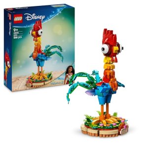 LEGO | Disney Vaiana 2 Heihei Juguete de Construcción – Figura Articulada de Animal con Cabeza Giratoria, Alas Móviles y Plumas en la Cola con Base de Exposición – Regalo para Niñas de 9+ Años 43272