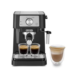 De’Longhi – Cafetera Espresso Manual con Espumador Manual Negro