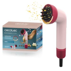 Cecotec Secador de Pelo Compacto IoniCare Dry&Keratin Cotton Candy. 1200W, 107000RPM, Motor Brushless, Función Iónica, Cabezal con Tecnología NutriEssence y Púas Duras, Cabezal Concentrador, Rosa