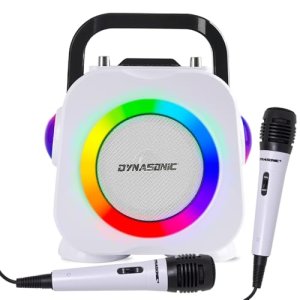 DYNASONIC USB Karaoke con microfono, Regalos Originales para niños niña, Altavoz Recargable|Ligero|Portátil, Juguetes niña 4-13 años (Negro)