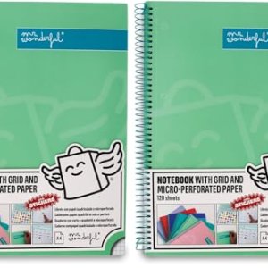 Mr. Wonderful – Libreta A4 Verde – 240 páginas cuadriculadas Microperforadas – Tapa Extradura – Encuadrenación en Espiral- Incluye pegatinas (Paquete de 2)