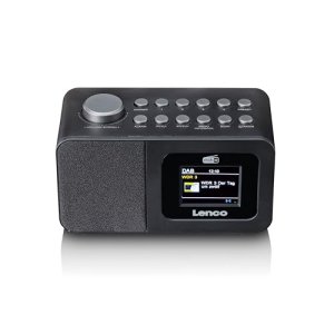 Lenco CR-625BK Radio despertador con DAB+/FM, pantalla a color de 2,4 pulgadas, intensidad regulable, alarma doble, temporizador, función de repetición, memoria de 30 emisoras, entrada auxiliar, color