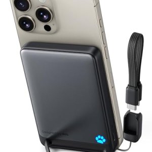INIU para MagSafe Qi2 15W Power Bank, Ultrafino 10000mAh Bateria Portatil