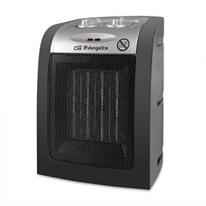 Orbegozo CR 5017, Calefactor, cerámico, 1500 W,2 niveles de potencia, termostato regulable, sistema de protección contra sobrecalentamiento, luz de encendido, posición ventilador, color negro