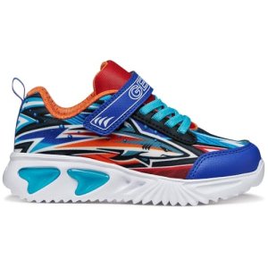 Geox J Assister Boy B – Zapatillas Deportivas, Color Azul y Naranja, Talla 33 EU
