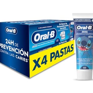 Oral-B Pro Junior Disney Stitch Pasta de Dientes para Niños, Pack 4×75 ml