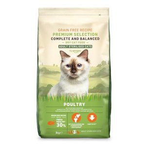 by Amazon Alimento seco para Gatos (esterilizado/Ligero) con Pollo Fresco, 3 kg