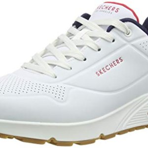 Skechers Uno Stand On Air, Zapatillas Hombre, White Durabuck Navy Red Trim, 44 EU