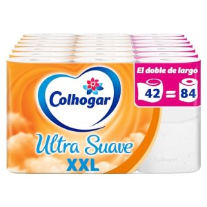 Colhogar Ultra Suave XXL 7×6 – Papel Higiénico Suave – Paquete con 42 Rollos Extra Grandes – Papel de Baño de 2 Capas – 100% Libre de Perfume – Blanco