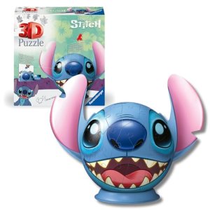 Ravensburger – Puzzle 3D Stitch con Orejas 77 Piezas, +6 años