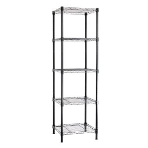 Amazon Basics Estantería ajustable con 5 baldas, Negro, 40.6 cm x 40.6 cm x 137 cm (profundidad x ancho x alto)