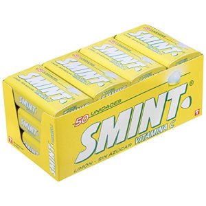 Smint Tin Limón, Caramelo Comprimido Sin Azúcar – 12 unidades de 35 gr. (Total 420 gr.)