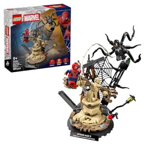 LEGO | Marvel Batalla Legendaria: Spider-Man vs. Sandman – Obra y Superhéroes de Juguete – 3 Minifiguras Inc. Venom – Regalo para Niños de 9+ Años y Fans de Las Películas – 76334
