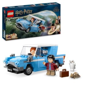 LEGO Harry Potter Ford Anglia Volador de Juguete de Fantasía, Juego de Aventuras con Coche de la Familia Weasley, Regalo para Niños, Niñas y Fans de 7 Años o Más, 2 Minifiguras de Personajes 76424