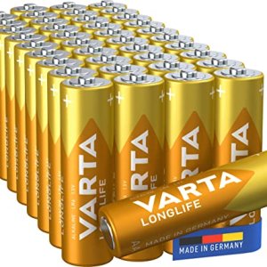 VARTA Pilas AA, Pack de 40Tray, Longlife Power, alcalinas