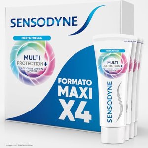 Sensodyne Multiprotección Pasta Dental Sensibilidad, Menta, Pack 4×75 ml