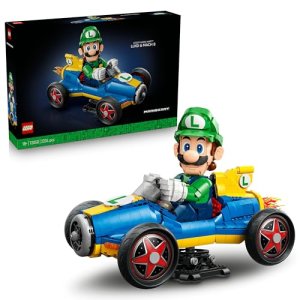 LEGO Mario Kart: Luigi y Mach 8 – Figura Articulada de Personaje de Nintendo Super Mario y Maqueta de Coche para Adultos – Merchandising Coleccionable – Regalo para Gamers y Fans – 72050
