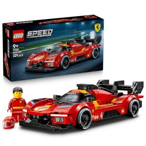 LEGO Speed Champions Ferrari 499P Coche de Carreras de Juguete – Kit de Maquetas con Minifigura de Piloto Coleccionable – Merchandising Deportivo – Regalo para Niños de 9+ Años y Fans – 77261