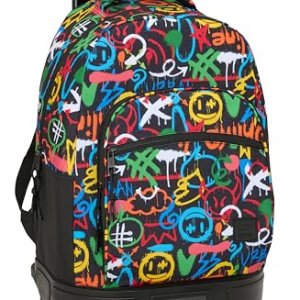 SAFTA GRAFFITI COLORS – Mochila Grande con Ruedas, Compacta, Extraíble, Ideal para Niños de Diferentes Edades, Cómoda y Versátil, Calidad y Resistencia, 33x22x45 cm