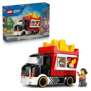 LEGO City Camión de Patatas Fritas de Juguete – Kit de Maquetas de Vehículo con Puesto Desmontable, 2 Minifiguras y Comida de Juguete – Regalo de Cumpleaños para Niños de 5+ Años – 60488