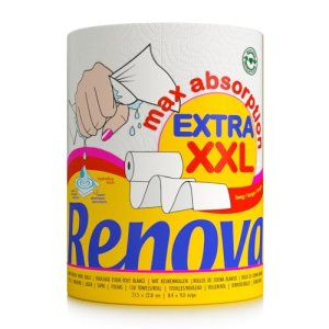 Renova – Maxiabsorption, Rollos de cocina XXL, Triple, Blanco – 1 Rollo