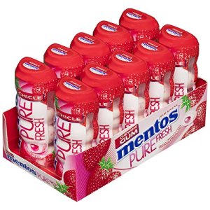 Mentos Pocket Chicle Fresa, Sin Azúcar – 10 unidades de 30 gr. (Total 300 gr.)