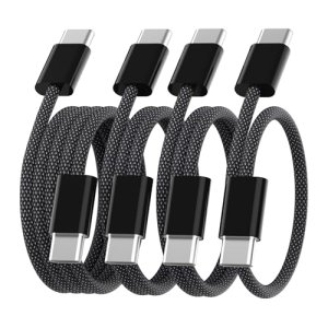 Anysea Cable USB C a USB C Carga Rápida – 4Pack [2M+1M+1M+0.5M] 60W Cable USB Tipo C Carga Rápida Trenzado Nylon Datos Cargador Teléfono Compatible con iPhone 18 17 16 15 Galaxy S26 S25 iPad MacBook