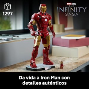 LEGO | Marvel Iron Man Mark 3: Edición para Coleccionistas – Maqueta para Adultos de Los Vengadores – Minifigura de Superhéroe y Reactor ARC – Regalo para Hombres y Mujeres Fans – 76344