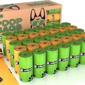 Edipets, Bolsas Caca Perro, Biodegradables, 405 o 540 unidades, Extra Grueso, A Prueba de Fugas, Bolsitas para Excrementos, Accesorios Perro, Dog Poop Bag (36 Rollos / 540 Unidades)