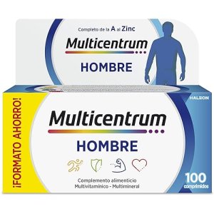 Multicentrum Hombre Multivitamínico Multimineral, Sin Gluten, 100 Comprimidos