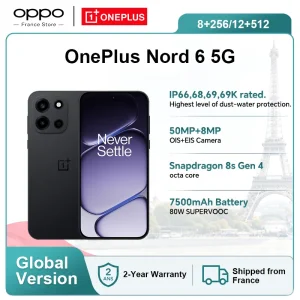 Teléfono Inteligente OnePlus Nord 6 5G (Versión Global) 8 GB + 256 GB / 12 GB + 512 GB, Snapdragon 8s Gen 4, 165 Hz, 7500 mAh, IP69/IP69K, Cámara de 50 MP