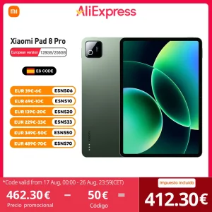 Xiaomi Pad 8 Pro Tableta 128GB/256GB, Pantalla 11,2″ 3,2K 144Hz, Snapdragon® 8 Elite, Cámara 50MP, 9200 mAh, Dolby Atmos, Wi-Fi 7, Sin Cargador