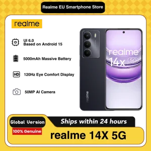 realme 14X 5G AI Phone, 6+128GB/8+256GB, Versión Global, Android 15, Procesador Mediatek Dimensity 6300, Batería Grande de 5000mAh, Sin Adaptador de Carga