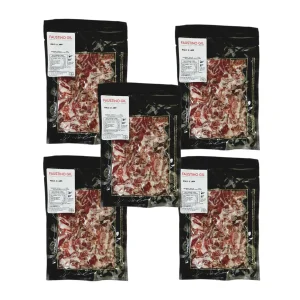 Virutas de  Jamón  Ibérico cebo 1Kg  – 5 unidades de 200g – Lonchas de jamón –  Ibéricos Faustino Gil –