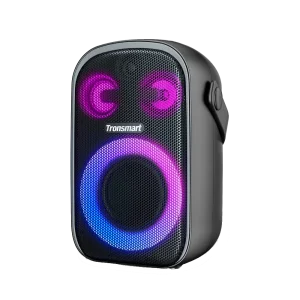 Tronsmart Halo 100 Altavoz Bluetooth 60W Potente, 5 luces LED modos, impermeable IPX6, altavoz exterior con Bluetooth 5.3 para fiestas 18 horas de reproducción, sonido estéreo.