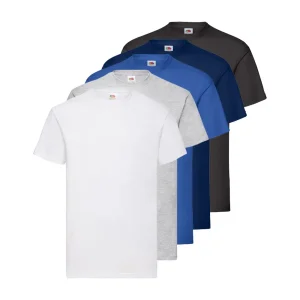 Fruit Of The Loom Pack 5 Camisetas FRUIT OF THE LOOM ORIGINAL, Algodón Peinado, Tacto Suave, Cuello Redondo